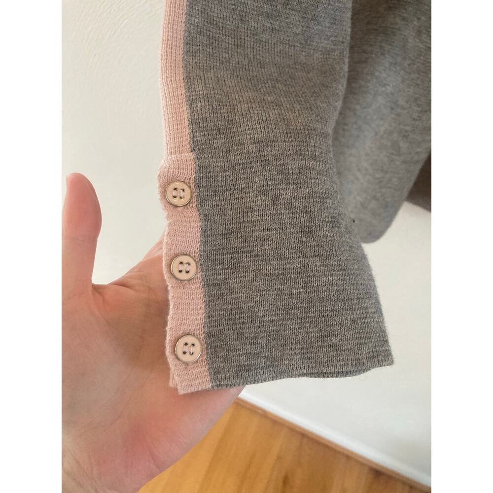 Boden Cotton and Wool Blend Gray and Pink Sweater XL - Picture 3 of 9